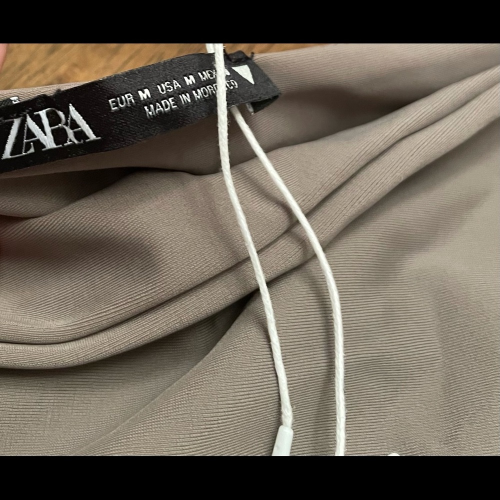 ZARA beige bicycle crop set M/S NWT - Picture 3 of 3